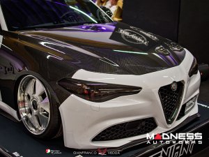 Alfa Romeo Giulia Front Spoiler - Carbon Fiber - Italia Style - Stile Italia - Base Model - V2 - Two Piece Design